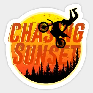 Chasing Sunset on a Dirtbike Sticker